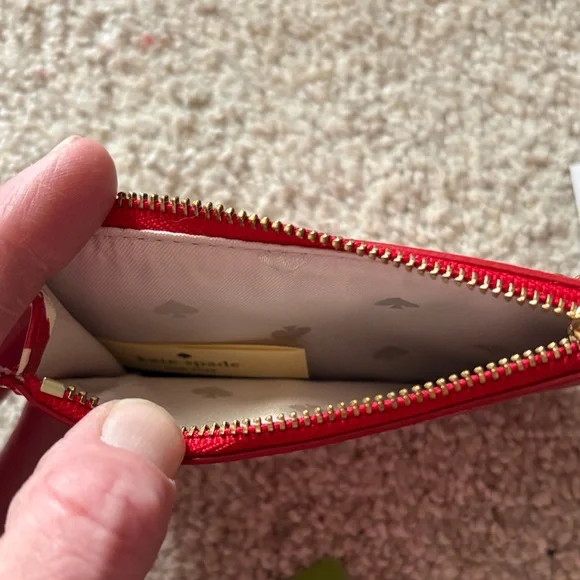 Kate Spade Red and White Heart Pouch - Picture 3 of 7